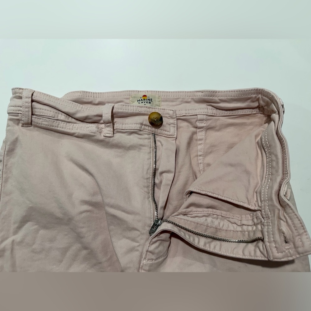 Marine Layer Allison Wide Leg Crop Pants Pink Size 10 Cotton Stretch High Rise - Picture 5 of 7